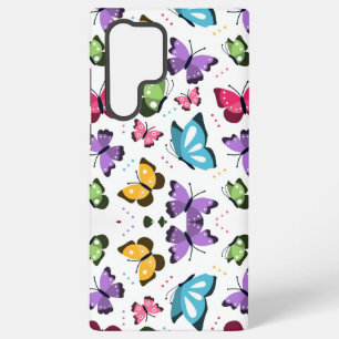Colorful Flying Butterflies Samsung Galaxy S22 Ultra Case