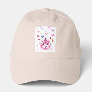Colorful Flying Butterflies with Crown Art Print Performance Cap