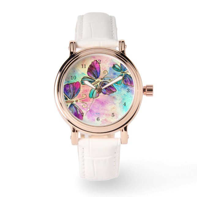 Colorful Flying Butterfly Watch (Front)