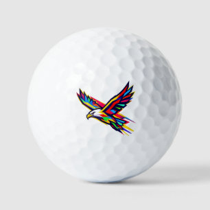 Colorful Flying Eagle Rainbow Logo Sports Gift Golf Balls