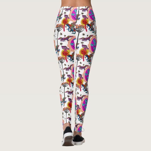 Colorful Flying Frogs Leggings (Back)