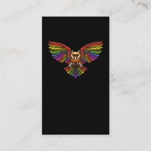 Colorful Flying Owl Birdwatching Art Birds Business Card