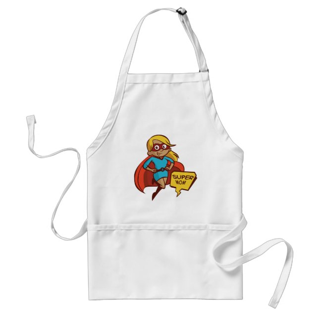 Colorful Flying Super Mom Adult Apron (Front)