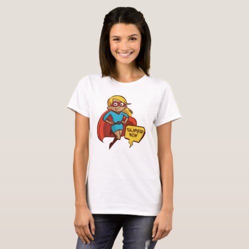 Colorful Flying Super Mom T_Shirt