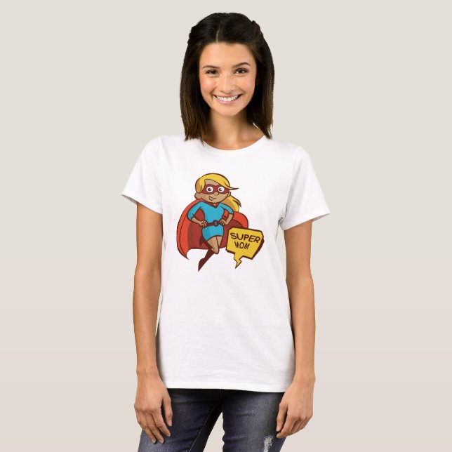 Colorful Flying Super Mom T-Shirt (Front Full)