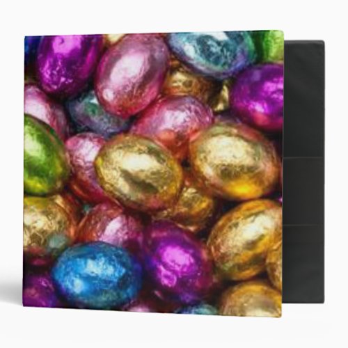 colorful foil chocolate Easter eggs 3 Ring Binder