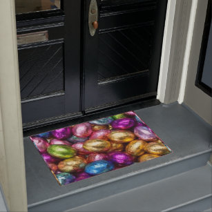 colorful foil chocolate Easter eggs Doormat