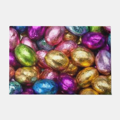 colorful foil chocolate Easter eggs Doormat