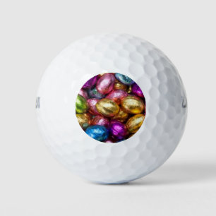 colorful foil chocolate Easter eggs Golf Balls
