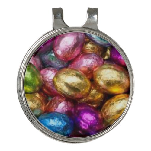 colorful foil chocolate Easter eggs Golf Hat Clip