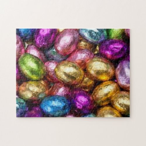 colorful foil chocolate Easter eggs Jigsaw Puzzle