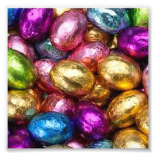 colorful foil chocolate Easter eggs Photo Print