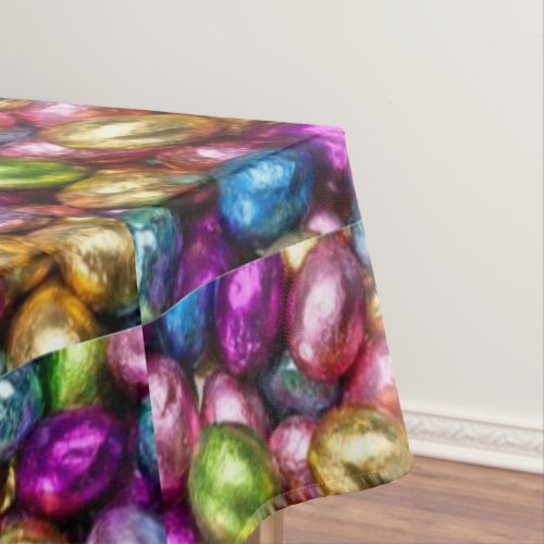 colorful foil chocolate Easter eggs Tablecloth