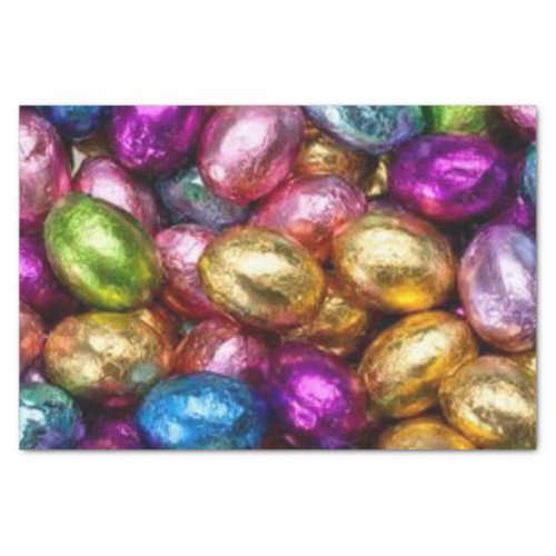 colorful foil chocolate Easter eggs Tissue Paper