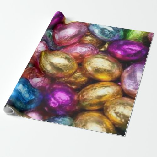 colorful foil chocolate Easter eggs Wrapping Paper