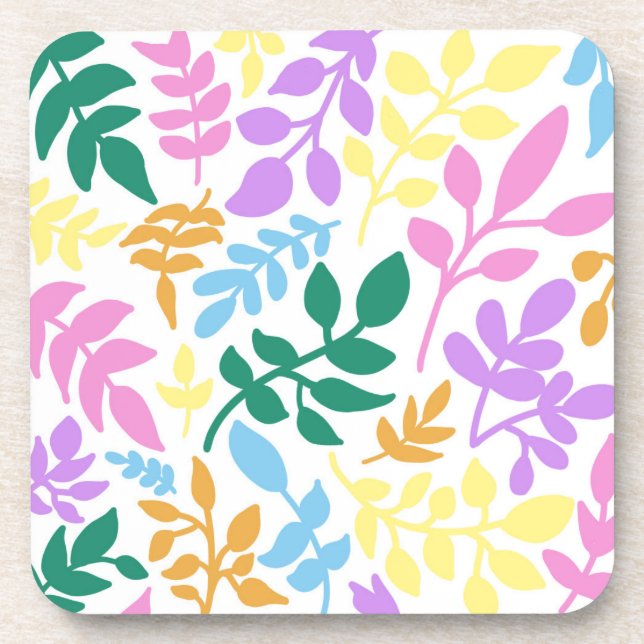 Colorful foliage beverage coaster (Front)