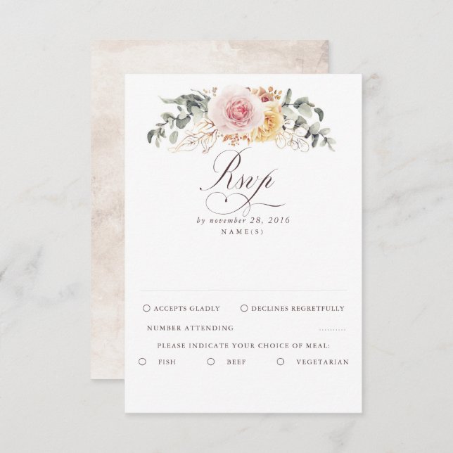 Colorful Foliage Boho Wedding RSVP (Front/Back)