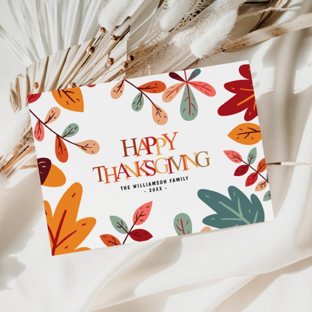 colorful foliage Happy Thanksgiving Card (Creator Uploaded)