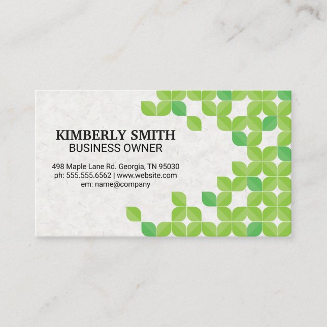 Colorful Foliage Pattern | Natural Business Card (Front)