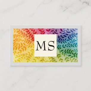 Colorful Foliage Pattern Natural Business Card