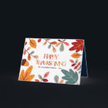 colorful foliage Thanksgiving greeting Card<br><div class="desc">a wonderful design with colorful foliage and text. You can customize the back message and colors.</div>