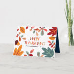 colorful foliage Thanksgiving greeting Card<br><div class="desc">a wonderful design with colorful foliage and text. You can customize the back message and colors.</div>