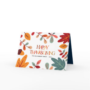 colorful foliage Thanksgiving greeting Card