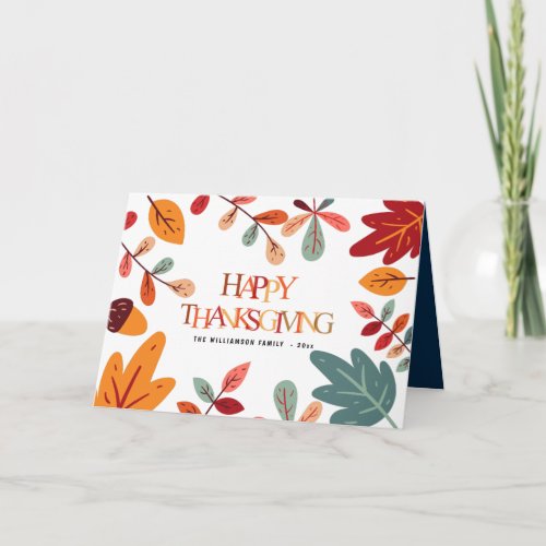 colorful foliage Thanksgiving greeting Card