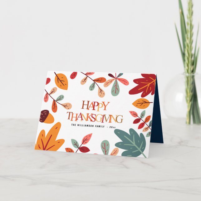colorful foliage Thanksgiving greeting Card (Front)