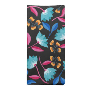 Colorful Folk Art Floral Pattern Cloth Napkin