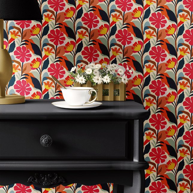Colorful Folk Art Floral Pattern Wallpaper (Creator Uploaded)
