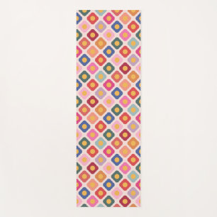 Colorful Folk Art Floral Pilates Yoga Wellness Mat