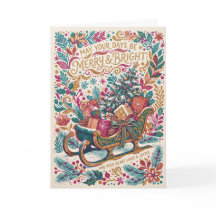 Colorful Folk Art Sleigh Christmas