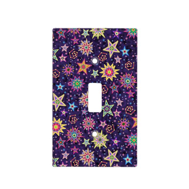 Colorful Folk Art Starry Sky Light Switch Cover (Front)