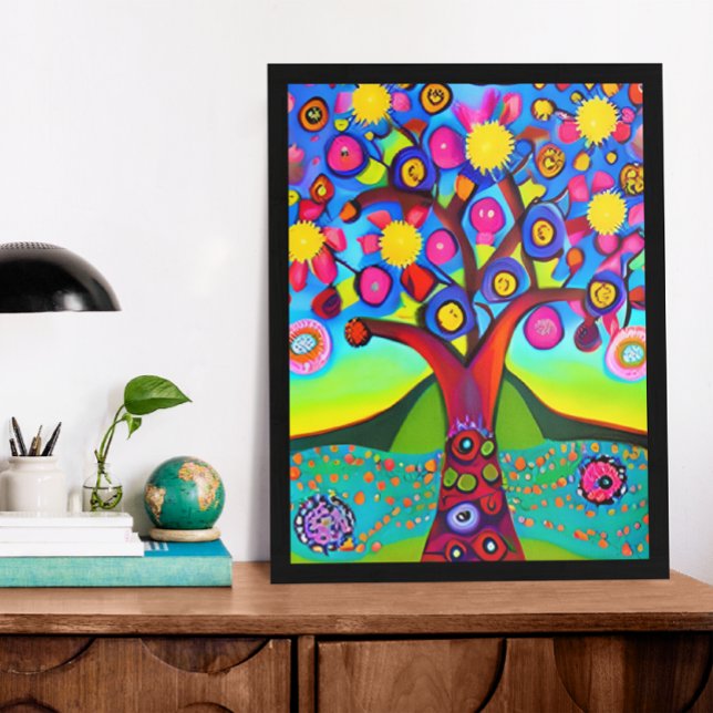 Colorful Folk Art Style Tree   Photo Print (Creator Uploaded)