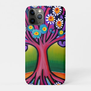 Colorful Folk Art Style Whimsical Tree iPhone 11 Pro Case