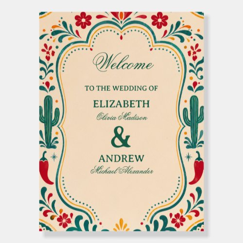 Colorful Folk Botanical Celebration Mexican Foam Board