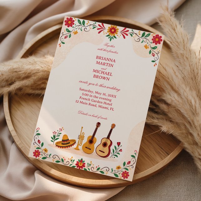Colorful Folk Botanical Fiesta Mexican Invitation (Creator Uploaded)
