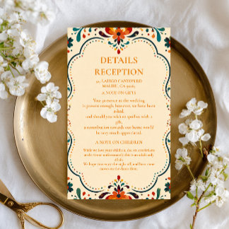 Colorful Folk Botanical Mexican Enclosure Card