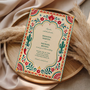 Colorful Folk Botanical Mexican Invitation