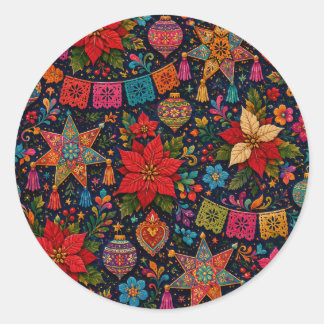 Colorful Folk Christmas Stickers