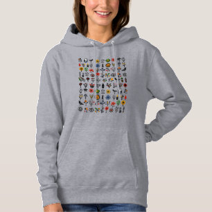 Colorful folk floral and birds hoodie