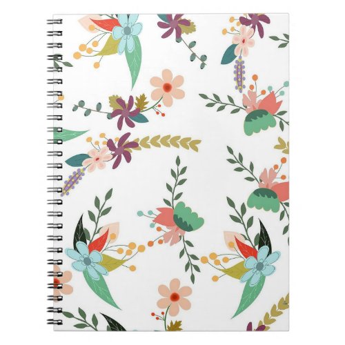 COLORFUL FOLK FLORAL BOTANICAL PATTERN NOTEBOOK