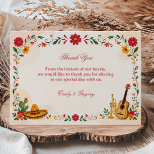 Colorful Folk Floral Mexican Thank You Card