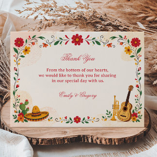 Colorful Folk Floral Mexican Thank You Card