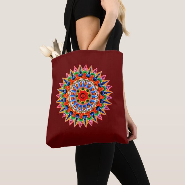 Colorful Folklore Design  Tote Bag (Close Up)