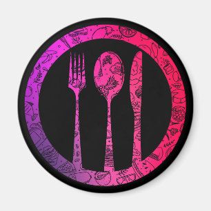 Colorful Food Pattern Fruits Foods Pancakes Veggie Magnet