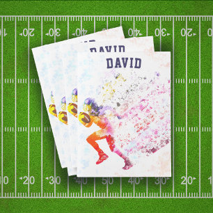 Colorful Football Player Running Name Pocket Folder