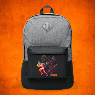 Colorful Football Player Running Name Port Authority® Backpack
