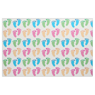 Colorful Footprints Fabric